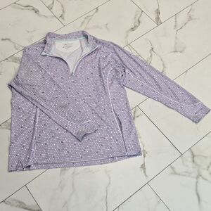 Peter Millar Purple Patterned Golf Long Sleeve Sun Protections UPF 50+ Size XL